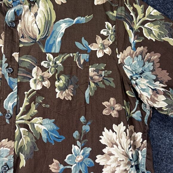 Ralph Lauren Shirt Mens Large Brown Floral Print Denim & Supply Casual Button Up - Picture 3 of 8